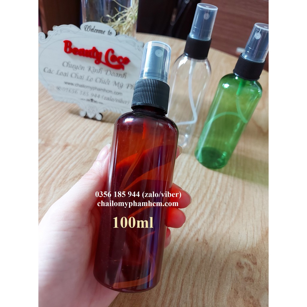 Chai nhựa chiết mỹ phẩm lọ xịt phun sương 100ml