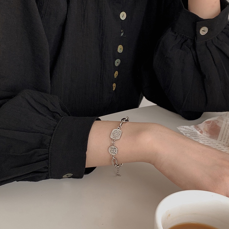 Vòng đeo tay mặt tròn không phai phong cách hip hop cá tính