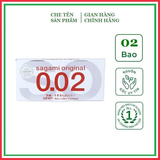 Bao Cao Su Siêu mỏng Cao Cấp SAGAMI ORIGINAL 0.02 - Nhật Bản ( 2 chiếc)