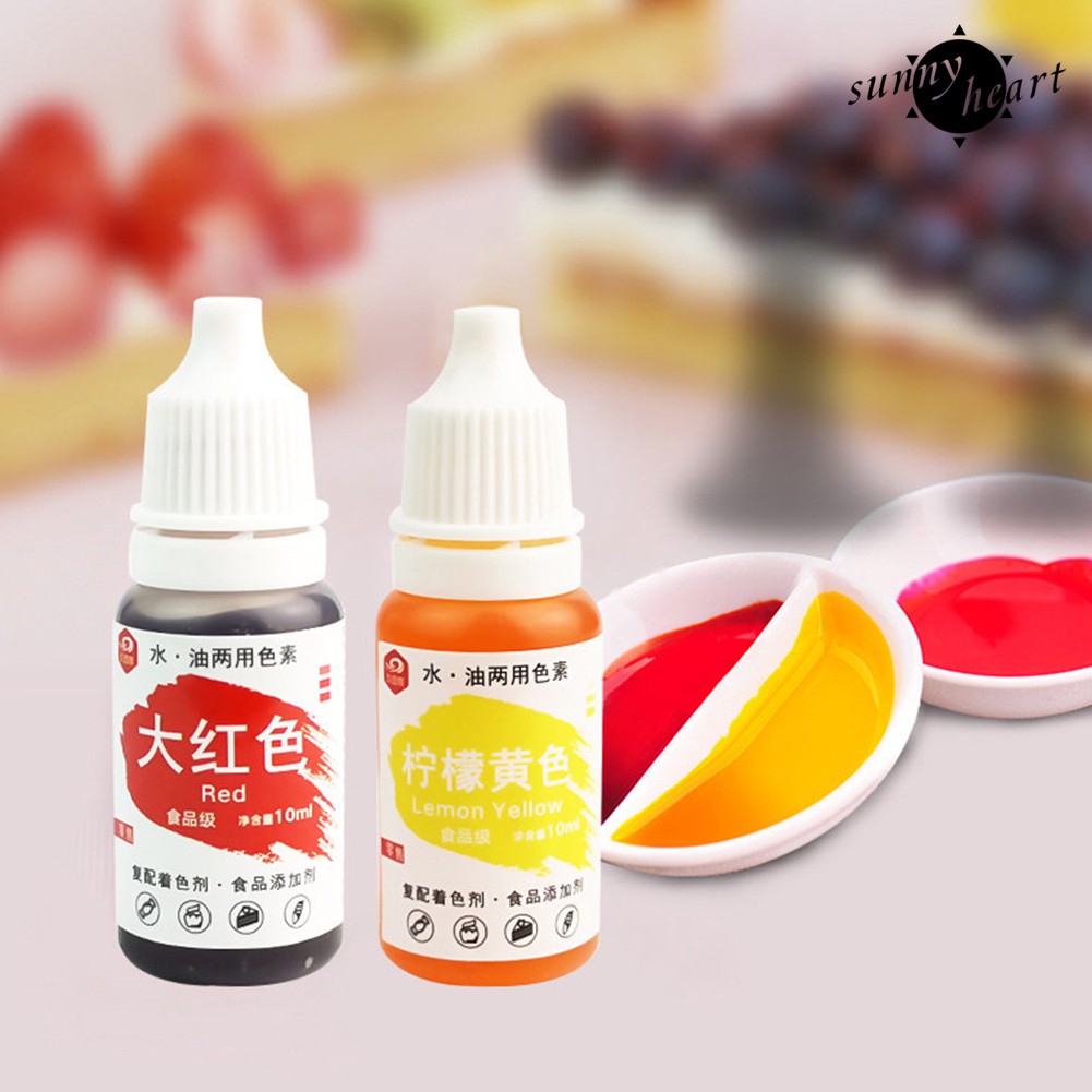 (Hàng Mới Về) Lọ Mực 10ml 12 Màu Tùy Chọn Dùng Để Trang Trí Bánh / Kẹo