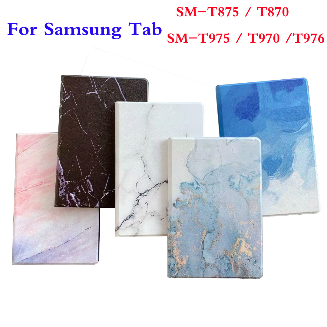 Ốp lưng bằng da PU vân gạch men cho máy tính bảng Samsung Galaxy Tablet Tab S7 T870 T875 S7+ T970 T975 T976