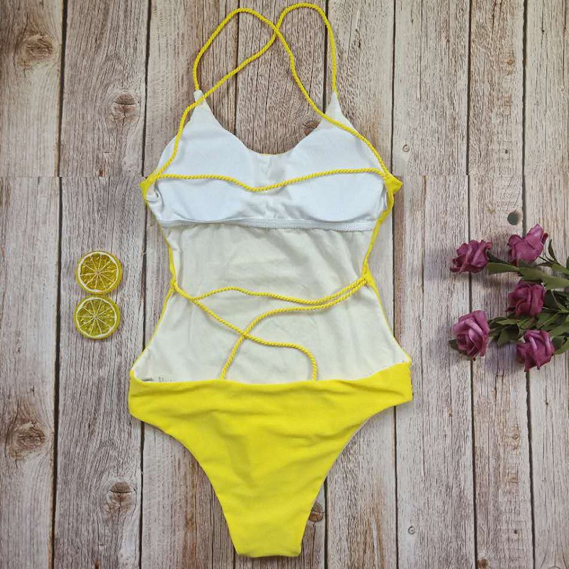 Bikini 1 mảnh trơn dây buộc