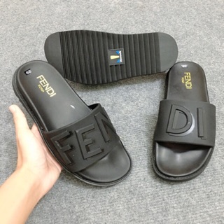 Dép Lê FENDI đế cao răng cưa cao cấp cực đẹp - Dép quai ngang nam cao su cao cấp