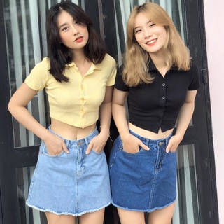 Usthebasic - Chân váy Denim Mini Skirt