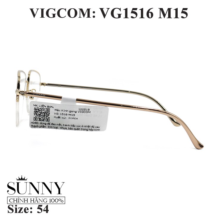 Gọng kính thời trang Vigcom VG1516 M15 chính hãng, thiết kế dễ đeo bảo vệ mắt