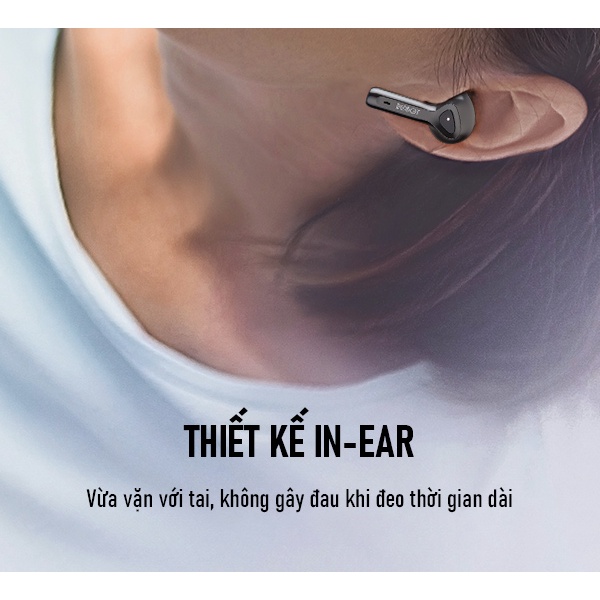 Tai Nghe Bluetooth ROBOT Thiết Kế In-Ear Chống Nước Cảm Ứng Thông Minh - Airbuds T30