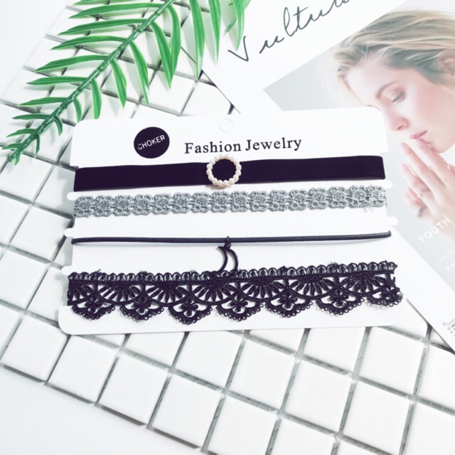 Set 4 CHOCKER phối màu siêu lạ cho cô nàng cá tính
