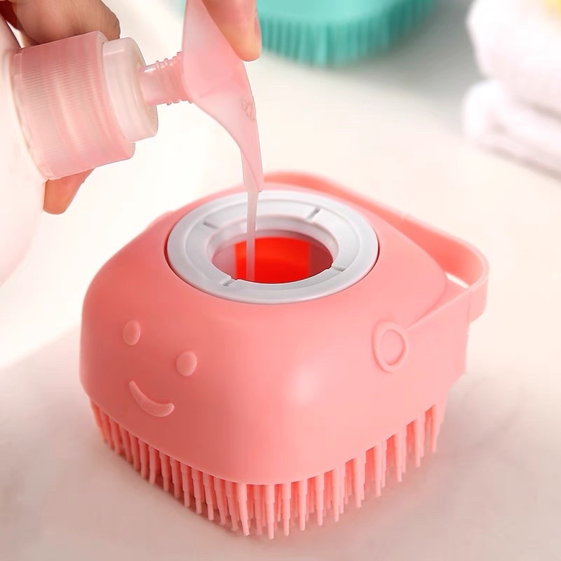 Bông Tắm Silicon Massage Tạo Bọt Cam Homeware