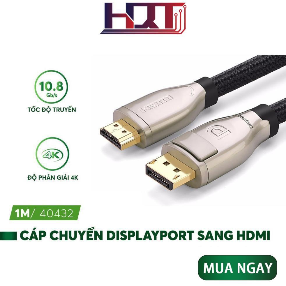 Cáp Chuyển Displayport 1.2 Sang HDMI 2.0 cao cấp, dài từ 1-5m UGREEN DP111