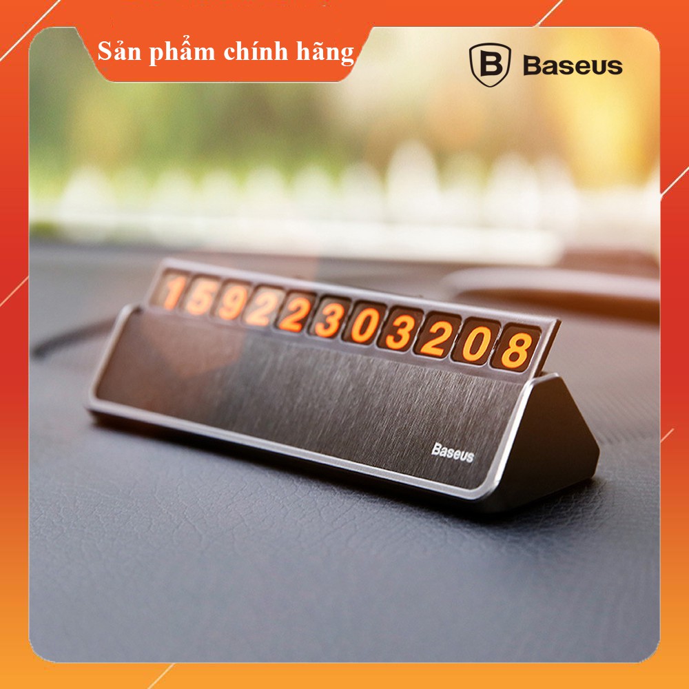 Bảng số điện thoại dạ quang gắn taplo xe hơi Baseus ( Nam châm, hợp kim nhôm + nhựa cao cấp)