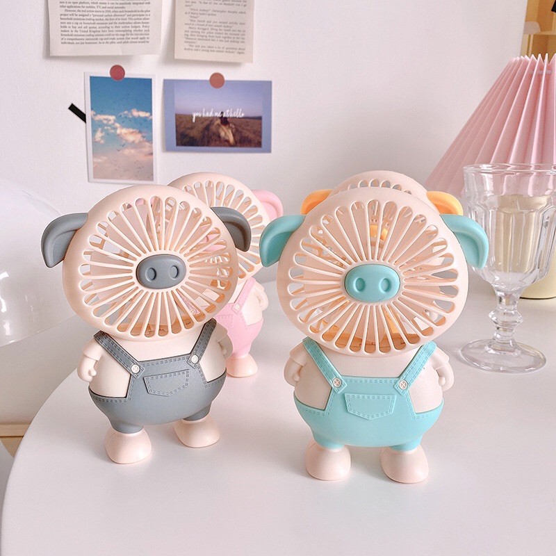 Quạt Mini Cầm Tay Tích Điện Chú Heo Xinh Xắn | BigBuy360 - bigbuy360.vn