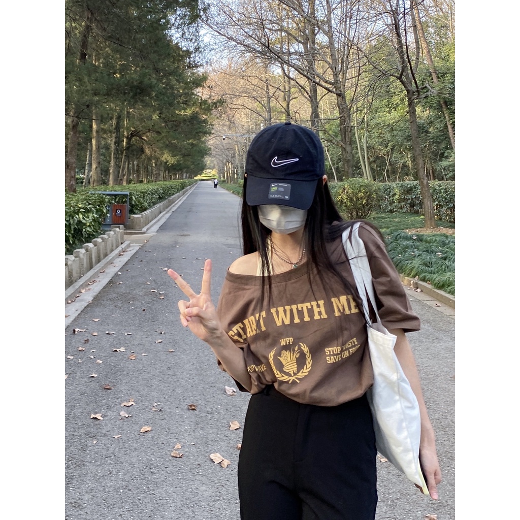 SEZO QKOOLE Áo croptop Trễ Vai Ngắn Tay Thời Trang Vintage Hàn Quốc Cho Nữ