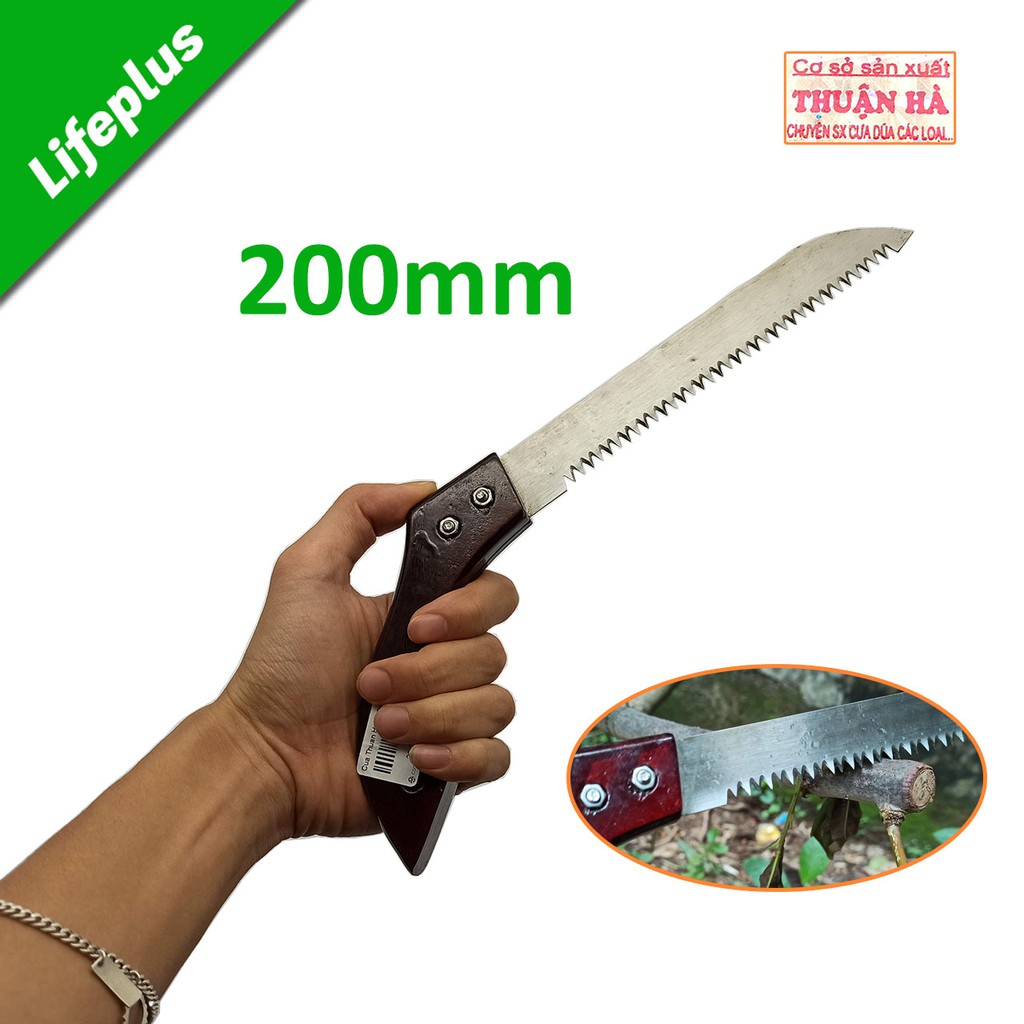 Cưa cành cán gỗ cầm tay mini lưỡi thép 200mm siêu bền