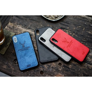 (Xả kho)Ốp Iphone DEER vải trơn đường chỉ may logo dập nổi sang chảnh (đã có iphone 11)