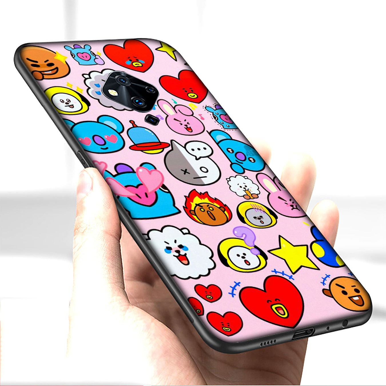 Ốp điện thoại dẻo họa tiết BTS BT21 hoạt hình cho Samsung Galaxy A9 A8 A7 A6 Plus J8 2018 + A21S A70 M20 A6+ A8+ 6Plus