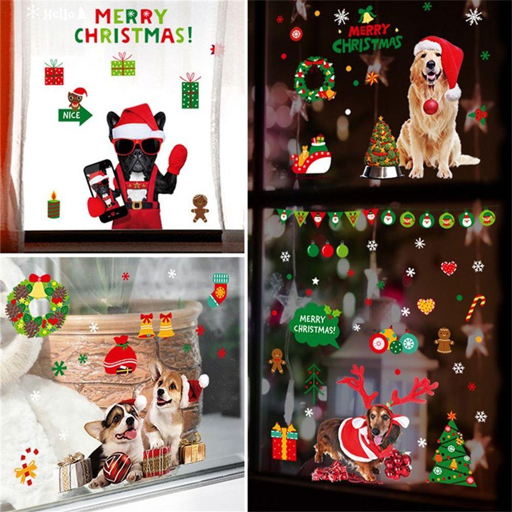 Set 9 Miếng Dán Cửa Kính Trang Trí Giáng Sinh Năm Mới