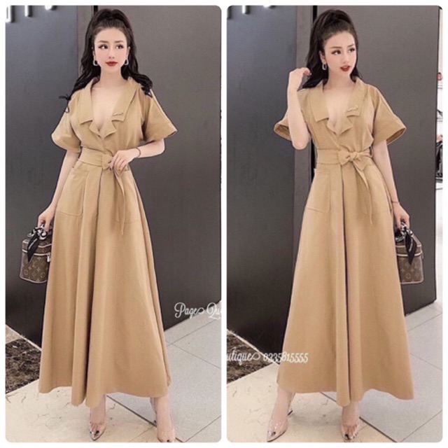 ĐẦM MAXI VEST CỘT EO