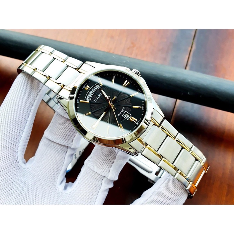 Đồng hồ nam dây kim loại Casio chính hãng Anh Khuê MTP-1381G-1AVDF