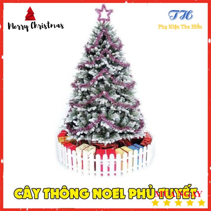 Cây Thông Noel Phủ Tuyết  90cm, 1m2, 1m5, 1m8, 2m1, 2m4, 3m Cây Thông Trang Trí Noel Giáng Sinh Hàng Việt Nam Siêu Xịn