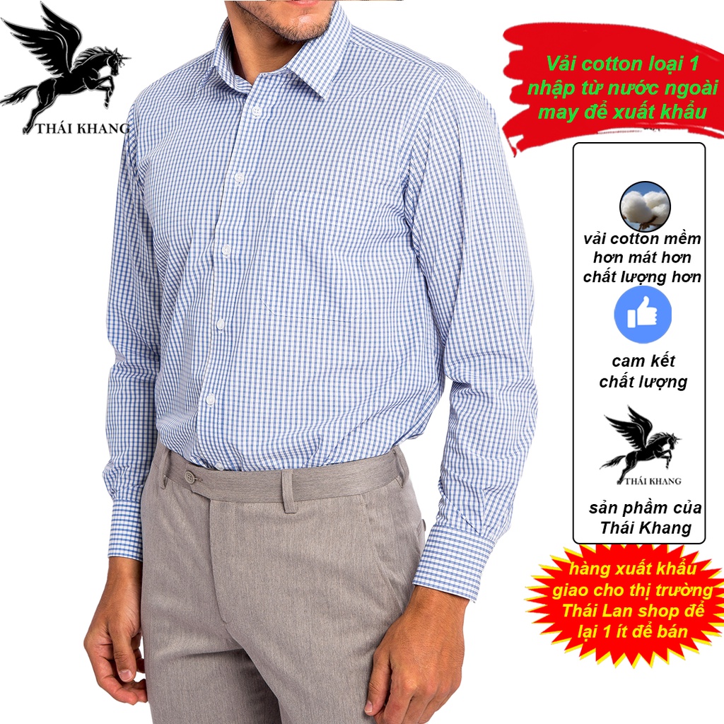 áo sơ mi nam công sở sọc caro dài tay vải COTTON LOẠI 1 loại áo sơ mi nam dài tay form regular rộng rãi SHD2
