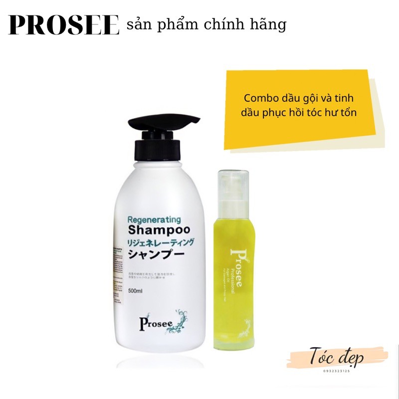 COMBO DẦU GỘI PROSEE REGENERATING VÀ TINH DẦU PHỤC HỒI TÓC YẾU 500ml/80ml