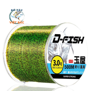 Cước câu cá tàng hình D-FISH 500M hàng Japan siêu bền chuyên câu đơn câu đài buộc thẻo trục giá rẻ