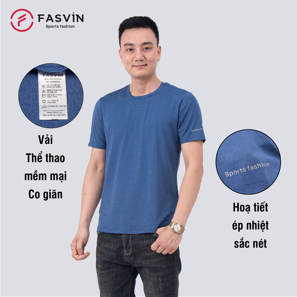 Bộ thể thao nam Fasvin AT22504.SG cổ tròn chất vải mềm nhẹ co giãn thoải mái