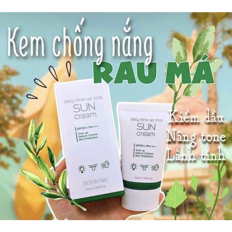 Kem chống nắng chiết xuất rau má Prreti Daily Tone Up Cica sun cream 50ml sale 68%