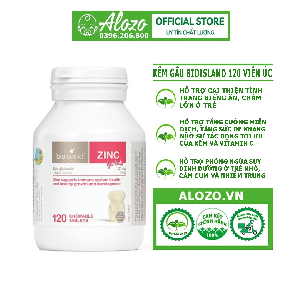 Kẽm Bio Island Zinc Của Úc 120 Viên Cho Trẻ Từ 1 Tuổi Trở Lên