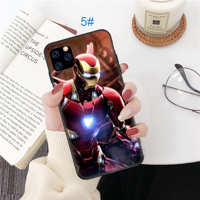 Ốp điện thoại dẻo in hình Marvel Avengers Spiderman Iron Man cho iPhone 5 5s Se 6 6S 7 8 Plus X XR Xs Max MD134