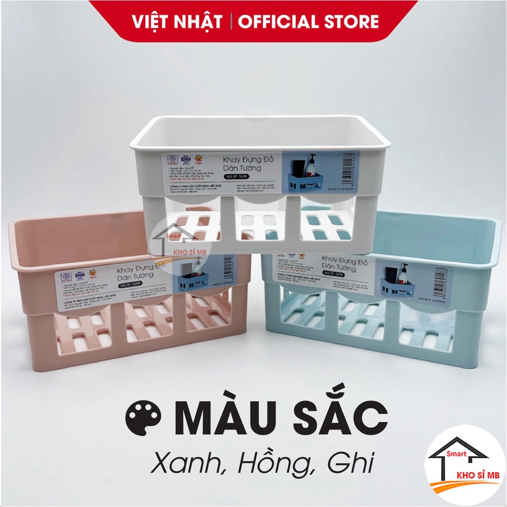 kệ dán tường để đồ  nhà tắm đa năng, giá đựng đồ phòng vệ sinh treo tường nhựa việt nhật kho sỉ mb