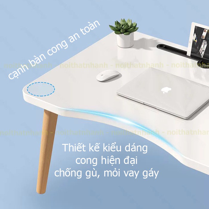 Bàn làm việc cong ngồi bệt chân cao 30cm, kiểu dáng hiện đại nhiều kích thước lựa chọn