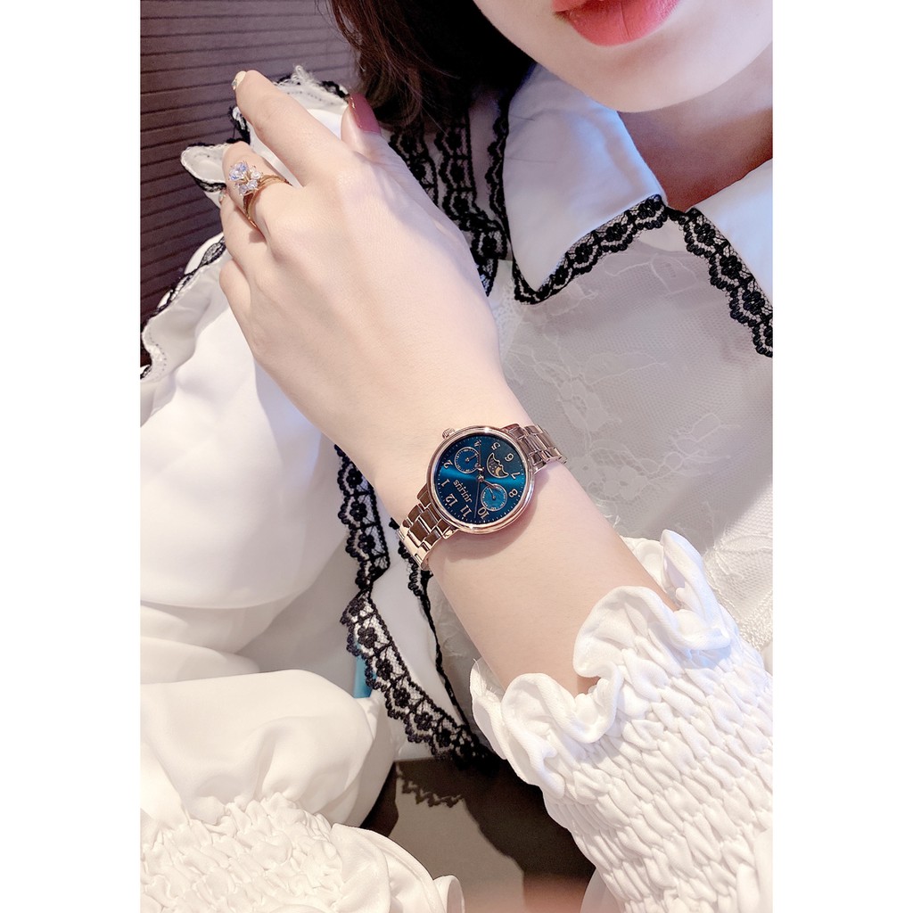 Đồng hồ nữ JS-047A Julius Star kính saphire hàn quốc dây thép (nhiều màu)