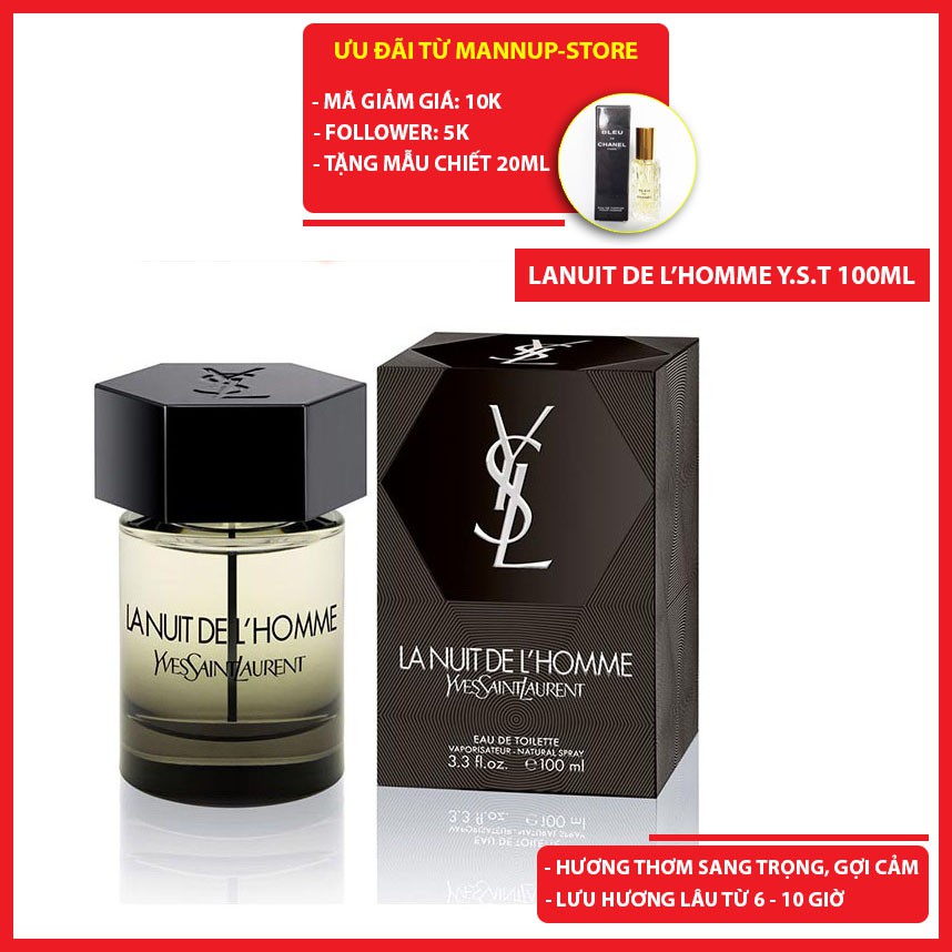 [BigSale] Nước hoa Y S L - Y.ves S.aint L.aurent La Nuit De L'Homme EDT 100ml - Nước Hoa Nam Đẳng Cấp, Lưu Hương Lâu