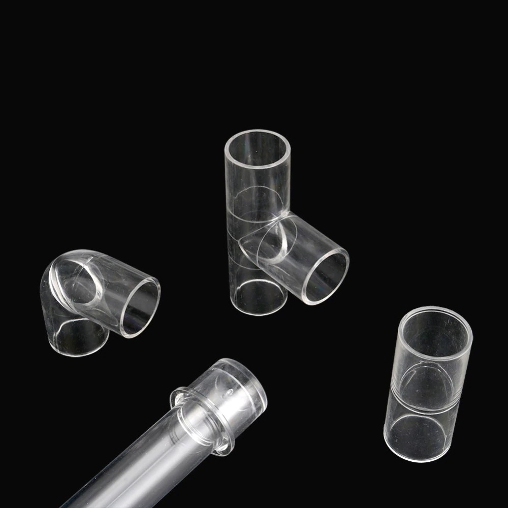 Set 2 Đầu Nối Ống Nước Chữ T / Thẳng Trong Suốt Đường Kính 20mm
