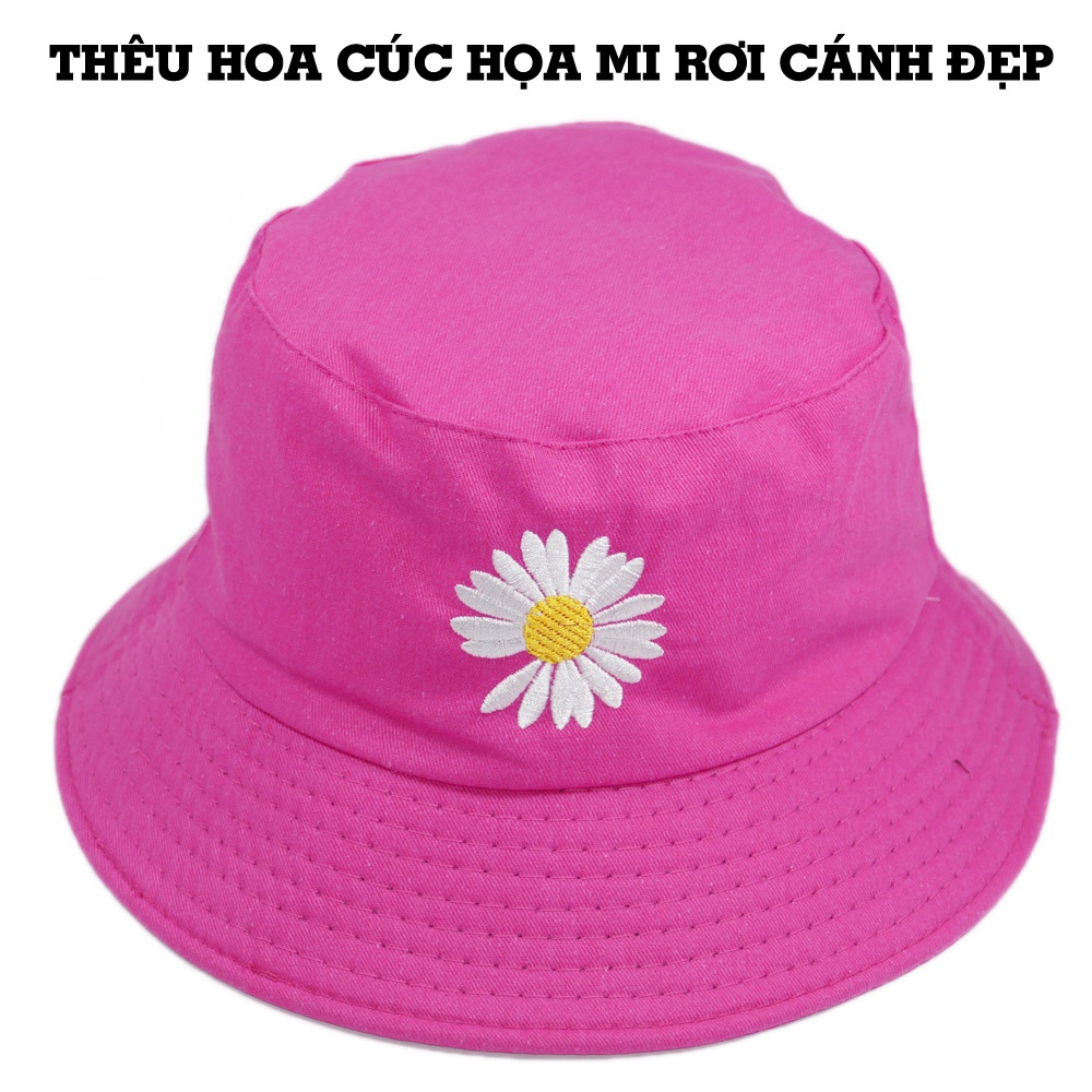 Nón bucket hoa cúc, mũ tai bèo vành nhỏ hoa cúc với chất liệu cotton cao cấp thoáng mát - Hạnh Dương Shop