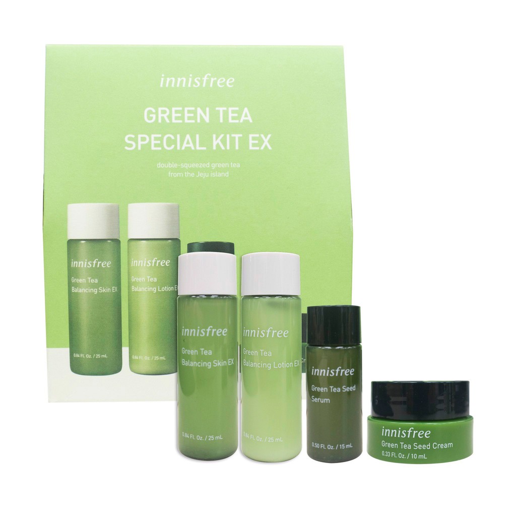 Bộ sản phẩm chăm sóc dưỡng ẩm da innisfree Hydration Skin Care Set with Green Tea