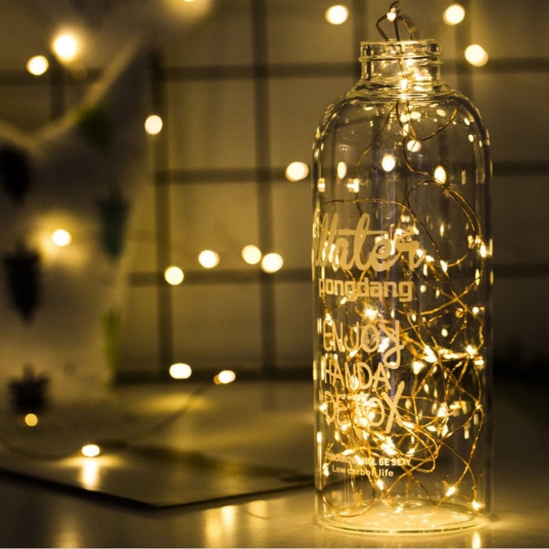 Dây đèn led trang trí có sẵn pin dài 1m 2m 3 chế độ nháy