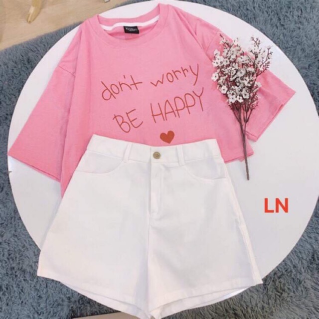 Áo croptop Be Happy ngắn tay LNG0220