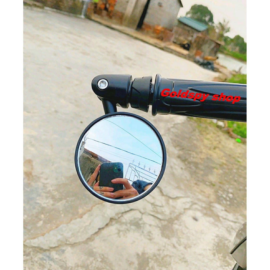 Gương gù tay lái nhôm mặt kính tròn( giá 1 cái )