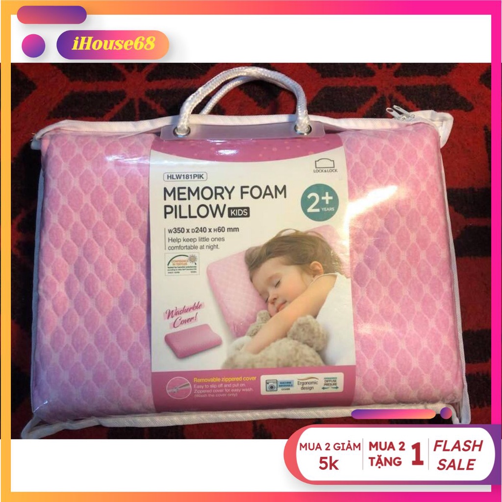 Gối ngủ cao su non cao cấp dành cho trẻ em Memory Foam Pillow Lock&Lock HLW181 Sản phẩm chính hãnh CL