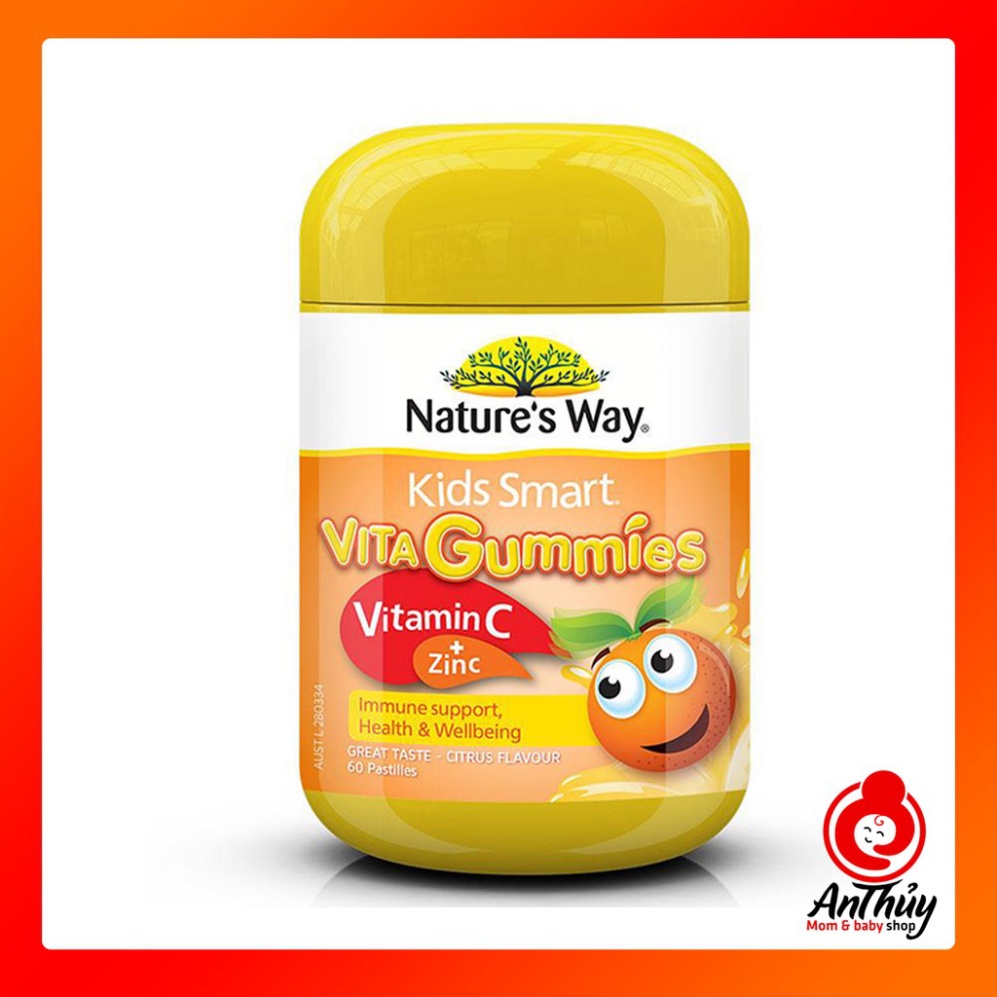 [Hỏa tốc TPHCM INBOX] Kẹo Vitamin Nature's Way Kids Smart VITA Gummies Vitamin C + Zinc