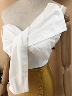 ÁO CROPTOP NƠ LINEN