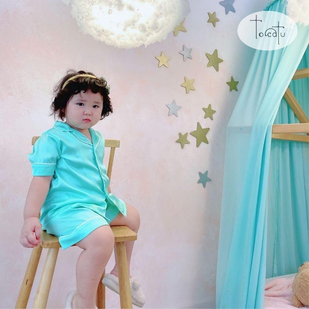 [HÀNG LOẠI 1]PIJAMA Lụa Cộc Tay Cho Bé Từ 6 Tháng Đến 10 Tuổi Cực Kì Mềm Mại Và Thoải Mái 001