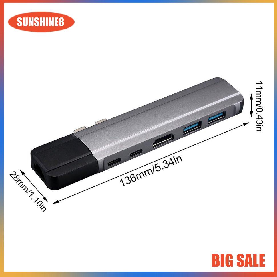 Bộ Sạc Đa Năng 6 Trong 1 Hdmi Rj45 Nic Macbook Pro Air