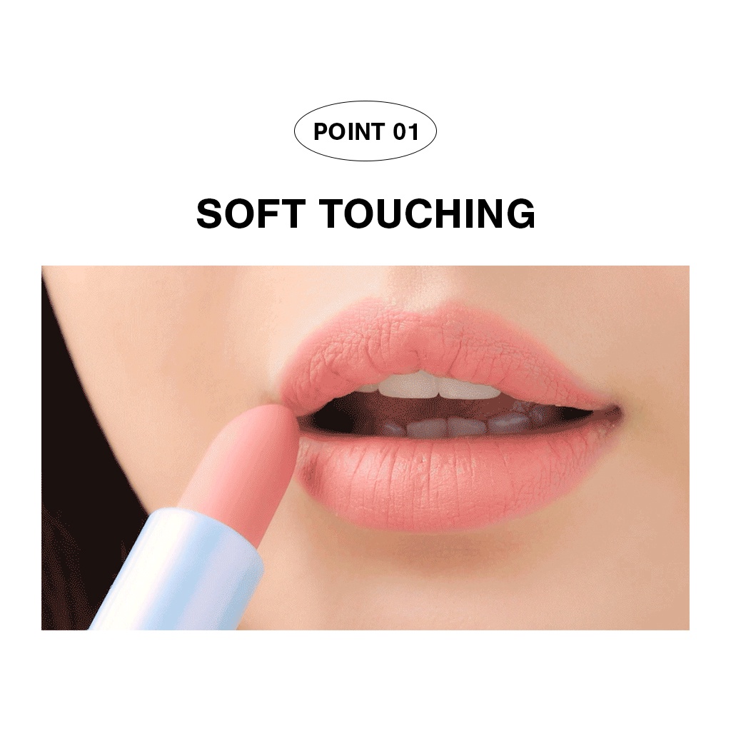 Son thỏi 3CE vỏ trong suốt 3CE Soft Matte Lipstick (Summer Radiance)3.5g | Official Store Lip Make up Cosmetic