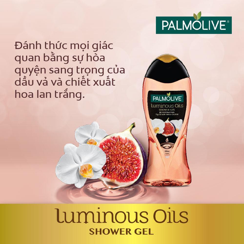 Bộ 2 sữa tắm tinh dầu dưỡng ẩm Palmolive Luminous Oils thiên nhiên 400ml/chai