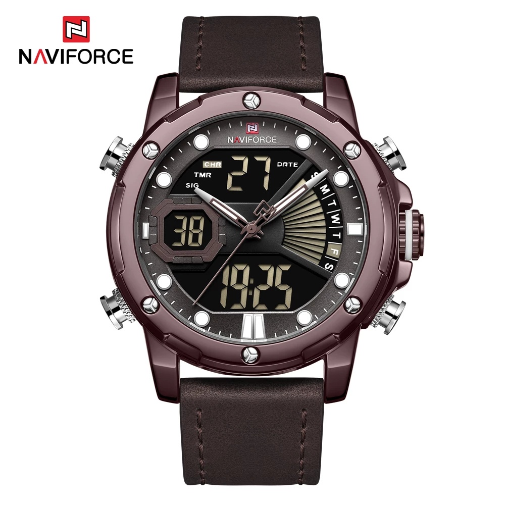 Naviforce Đồng Hồ Quartz Chạy Kim Chống Thấm Nước Với Dây Đeo Da 9172L