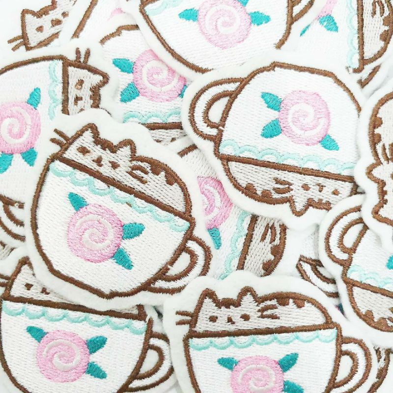 Sticker Ủi Thêu Hình Mèo Pusheen / Mèo Dễ Thương