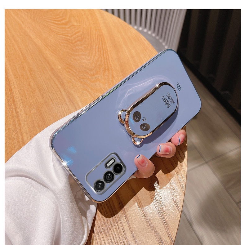 Ốp Điện Thoại Silicon Mềm Có Giá Đỡ Gấp Gọn Cho OPPO Realme C35 C30 9i 8 9 Pro Plus Realme GT Neo 2 2T Q3 Pro